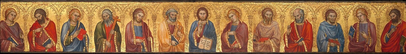 Christ and the Twelve Apostles — Taddeo di Bartolo, 1400 The twelve apostles gathered together, to whom the Creed is traditionally attributed — Christ and the Twelve Apostles by Taddeo di Bartolo