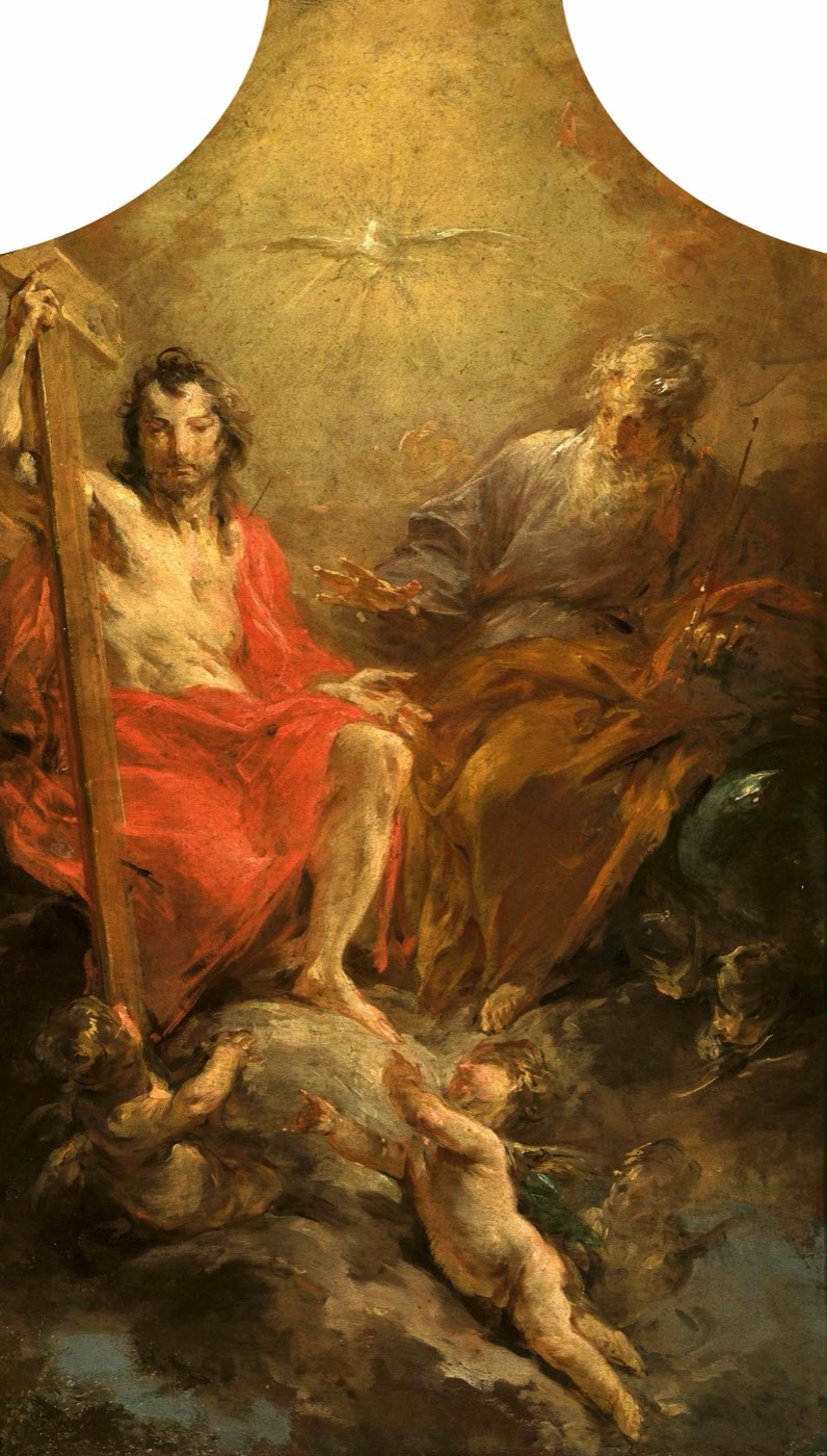 The Holy Trinity — Jan Kryštof Liška, 1680- The Holy Trinity in glory, adored by angels and saints — The Holy Trinity by Jan Kryštof Liška