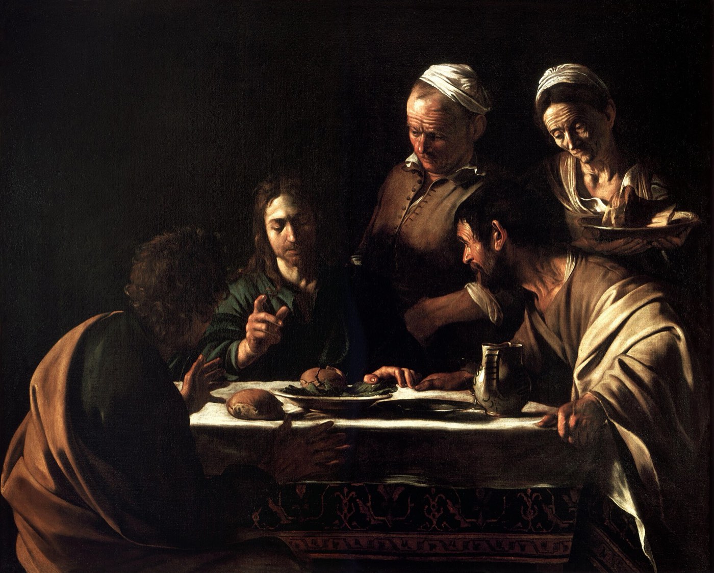 Supper at Emmaus — Caravaggio, 1606 The supper at Emmaus, where Christ was known in the breaking of the bread — Supper at Emmaus by Caravaggio