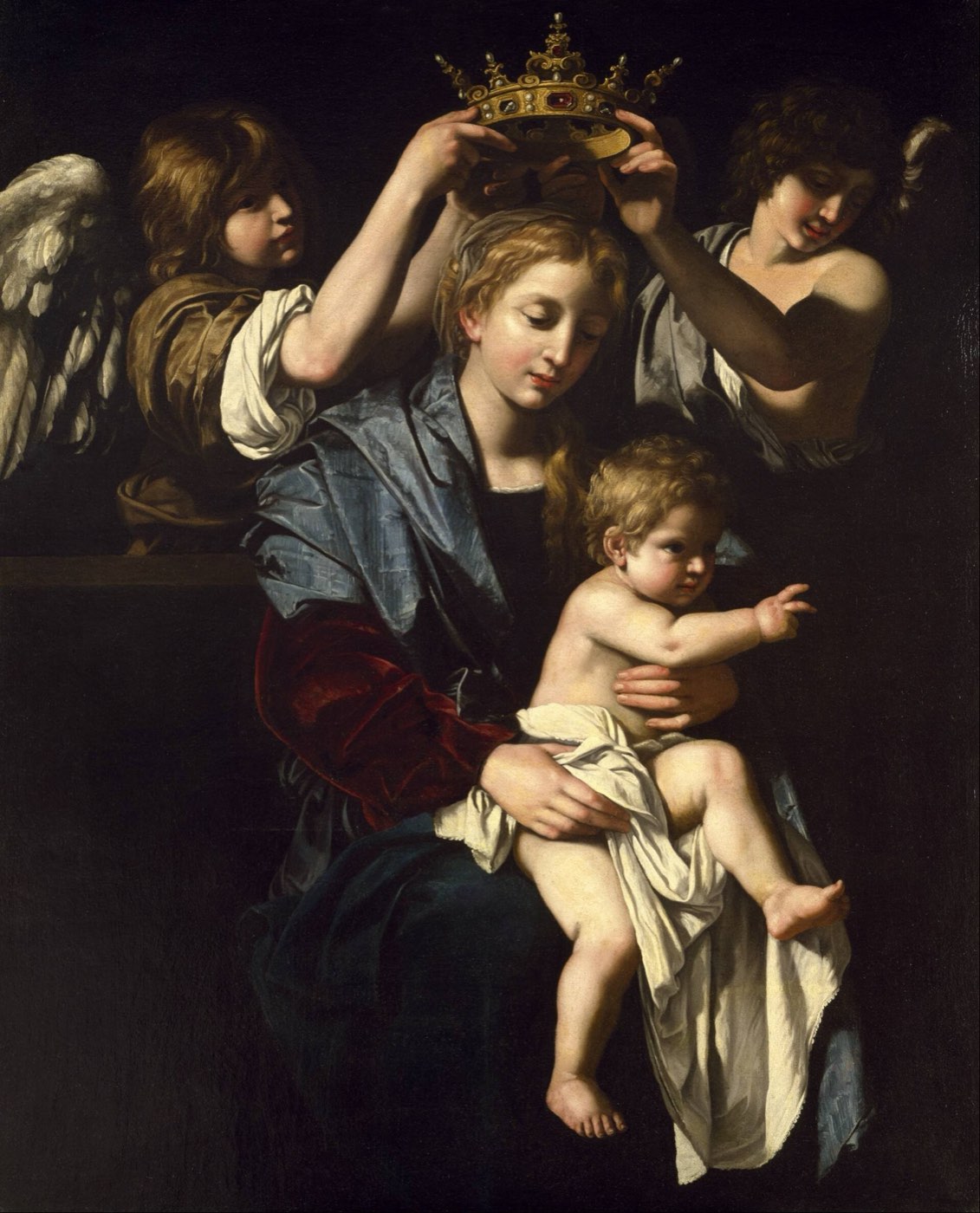 Virgin and Child with Angels — Bartolomeo Cavarozzi, 1620 The Virgin Mary crowned Queen of Heaven, Mother of Mercy — Virgin and Child with Angels by Bartolomeo Cavarozzi