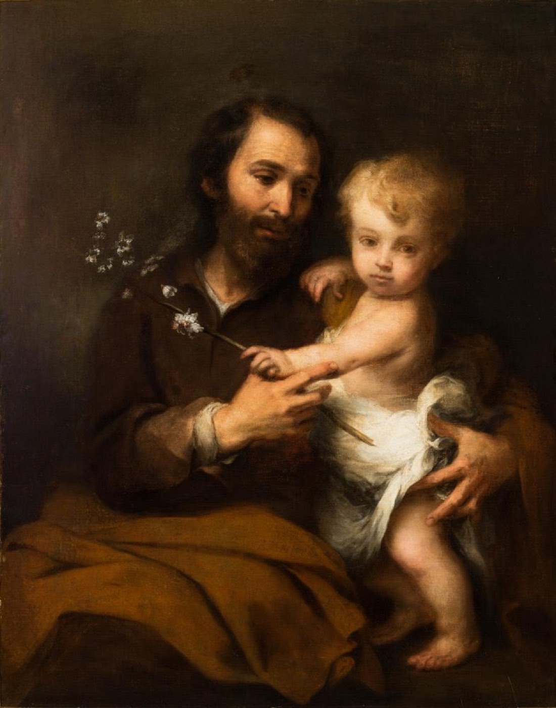 Saint Joseph and the Christ Child — Bartolomé Esteban Murillo, 1670- Saint Joseph holding the Christ Child, patron and protector of the Church — Saint Joseph and the Christ Child by Bartolomé Esteban Murillo